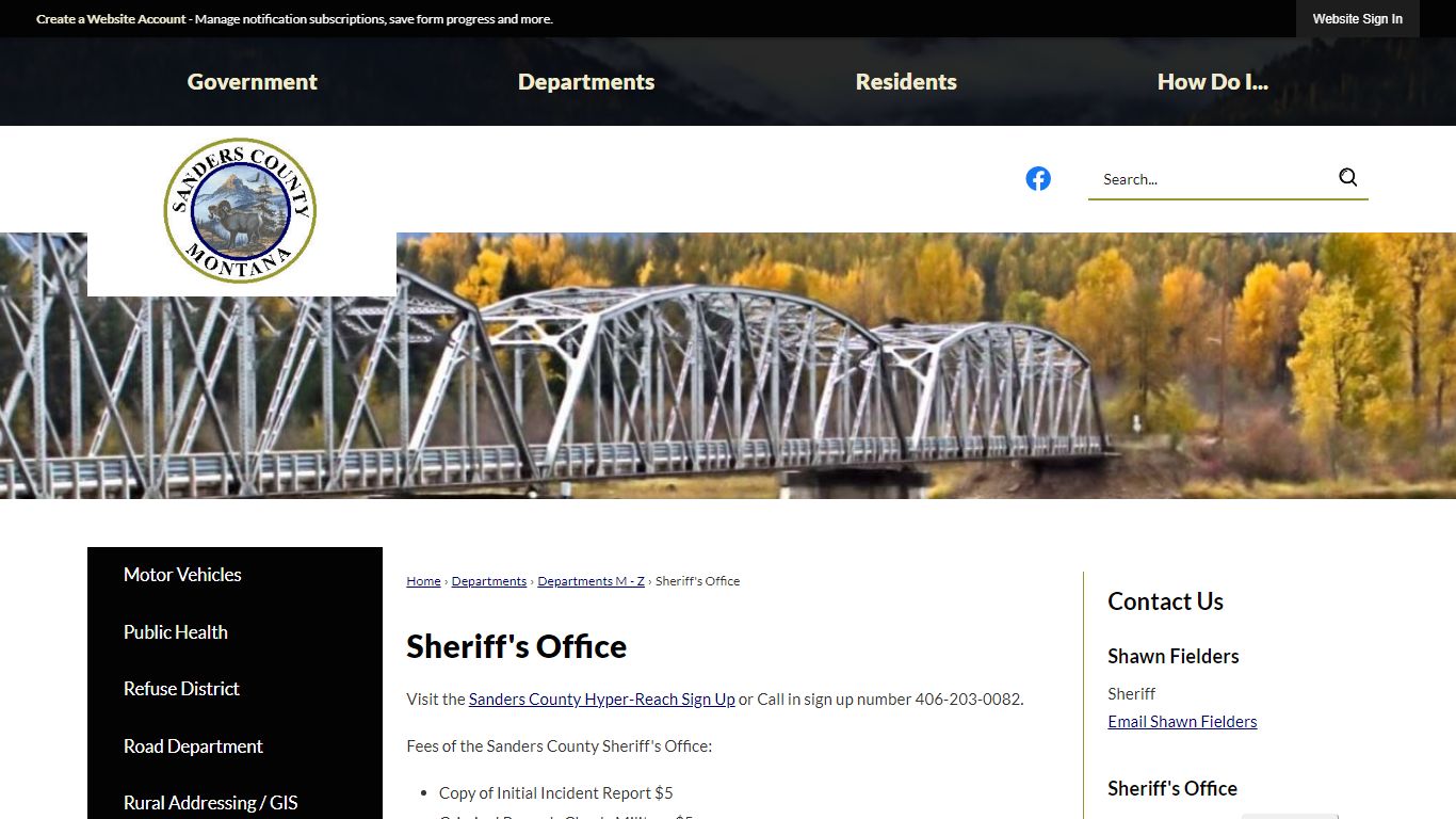 Sheriff's Office | Sanders County, MT